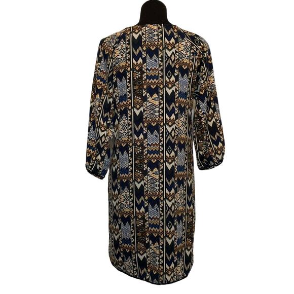 Altar’d State navy cream tribal print shift dress size Extra Small XS - Picture 10 of 10